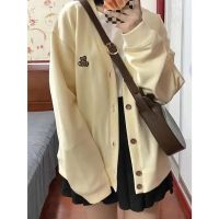 ◊ﺴ☎ Cardigan Sweater Jacket Female Outerwear Tie Loose Top Trend