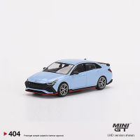 MINI GT 1:64 Model Car Elantra N Performance Alloy Die-Cast Vehicle #404 LHD Blue