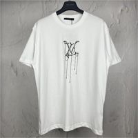 Street Fashion LO564UIS เสื้อยืดลําลอง แขนสั้น ผ้าฝ้าย ปักลายหยดน้ํา สําหรับผู้ชาย และผู้หญิง