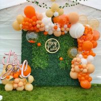 【CW】 115pcs Autumn Orange Balloon Arch Garland Birthday Wedding Decorations Halloween White Latex Globos Baby Shower Party Supplies