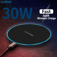 30W Fast Wireless Charger สำหรับ Samsung Galaxy S23 S22 S21 S20แผ่นชาร์จสำหรับ  14 13 12 11 Pro XS Max XR X 8 Plus Xiaomi