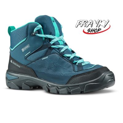 [พร้อมส่ง] รองเท้าเดินป่าหุ้มข้อสำหรับเด็ก Chidrens Waterproof Walking Shoes MH120 MID Turquoise Size 3-5
