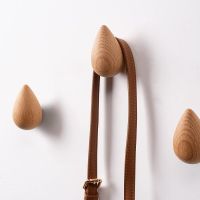 1Pcs Solid Wood Hook Creative Water Drop Wall Free Punching Multi-Purpose Key Holder Decoration Wall Coat Rack Door Clothes 2023 Picture Hangers Hooks