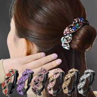 Sparkling Stone Braided Bun Clip Rhinestone Hairpin Lazy Claws