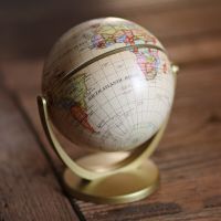 Retro Rotating World Globe Earth Map World Globe English Version Ornaments Geography Study Home Office Desktop Decorations Gifts