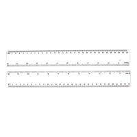 2 Packs Plastic Ruler Measuring Tools, Suitable for Schools, Offices, with Inches and Metric (Transparent, 12 Inches)