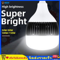 CANMEIJIA หลอดไฟ LED ซุปเปอร์ไบร์ท E27,หลอดไฟกำลังสูง50W 80W 100W 150W สำหรับไฟบ้านกลางแจ้งรับประกัน1ปี