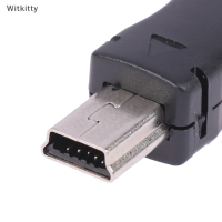 Witkitty ขั้วต่อ mini USB 10ชิ้นขั้วต่อปลั๊กตัวผู้พอร์ต5พินพร้อมฝาพลาสติกสำหรับอะแดปเตอร์อุปกรณ์สายเคเบิลสำหรับ DIY