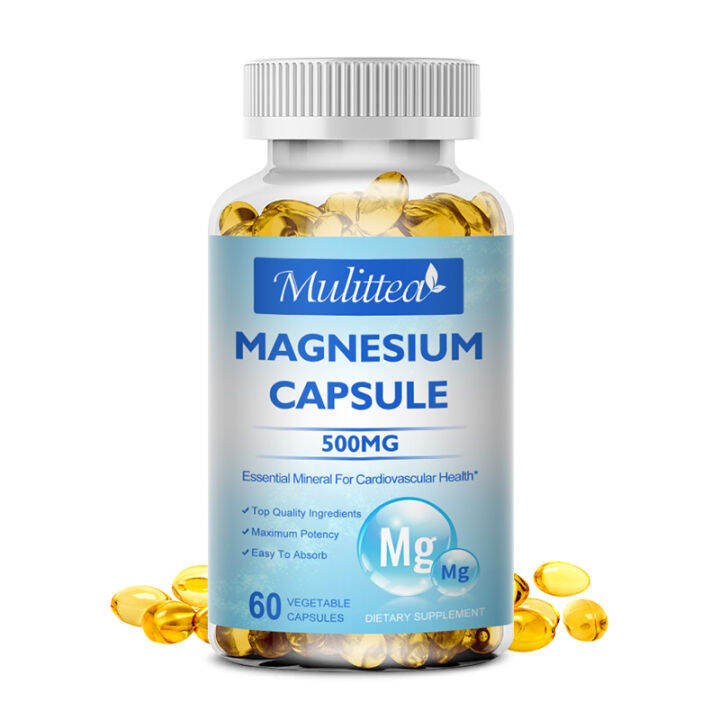 Magnesium Glycinate Capsules 500mg for Supports Muscle, Joint, and