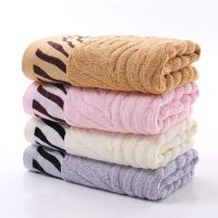 Bamboo Fiber Face Towel Solid Stripe Hand Towels Home Bathroom Hotel for Adults Kids 33x75cm Toalla Facial Visage Serviette