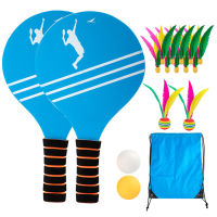 Beach Tennis Badminton Racket Paddle Set with PingPong Balls Shuttlecocks Garden Open Spaces Park Outdoor QW