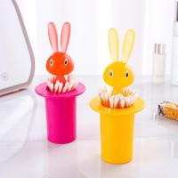 Toothpick Organizer Reusable Rabbit Toothpick Box PVC Storage  Lovely Self-Picking Rabbit Toothpick Holder