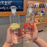 500/700ml Transparent Plastic Water Bottle Time Marker Creative Large Capacity Leakproof Milk Cup Drinkware Kid School Gym Sport