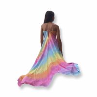 Rainbow Tie-Dyed Boho Maxi Dress เดรสมัดย้อม สีรุ้ง สีสันสดใส ฟรีไซต์ ใส่สบายๆ ไปทะเล หรือใส่ลำลอง เก๋ไก๋ ถ่ายรูปสวย ผ้าพร้ิวเบา ระบายอากาศ