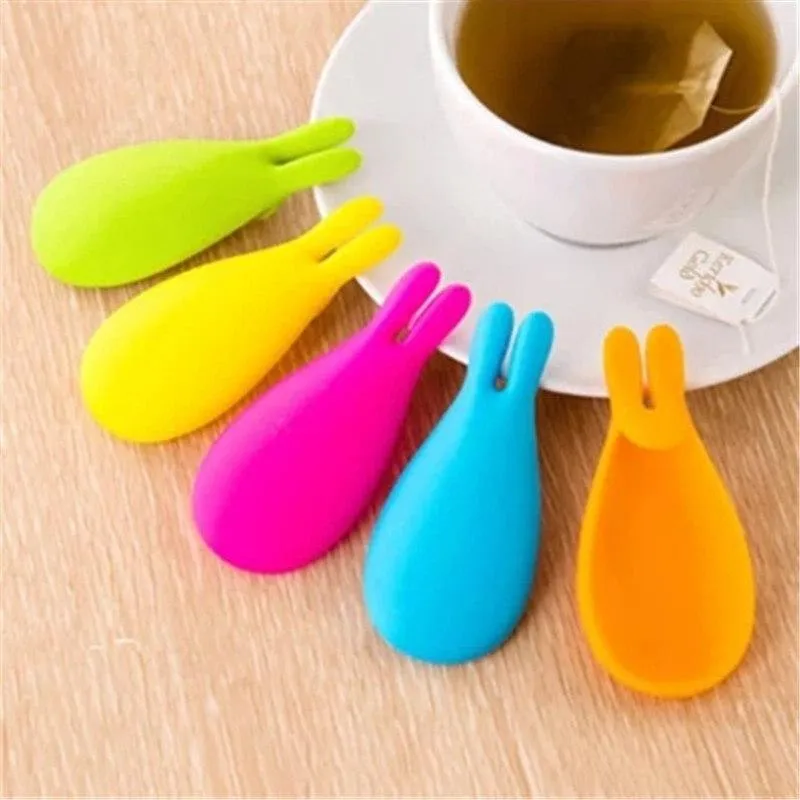 Silicone Tea Bag Holder Clips Cute Rabbit Cup Mug Tea Infusers