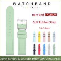 20mm Curved End Soft Waterproof Colorful Rubber Watchband For Omega Band X For Swatch Strap Moonswatch Women Men Watch Belt