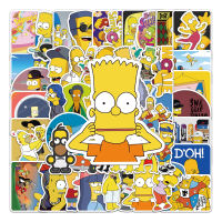 Funny 54pcs The Simpsons Stickers Kids DIY Waterproof PVC Stickers for Water Cup Laptop Phone Case Guitar Skateboard Stickers