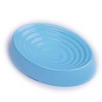 [Big Spade] Superเมลามีนชามแมวแบนปากกว้างตื้นน่ารักสำหรับ Whisker Relief OvalLight Blue
