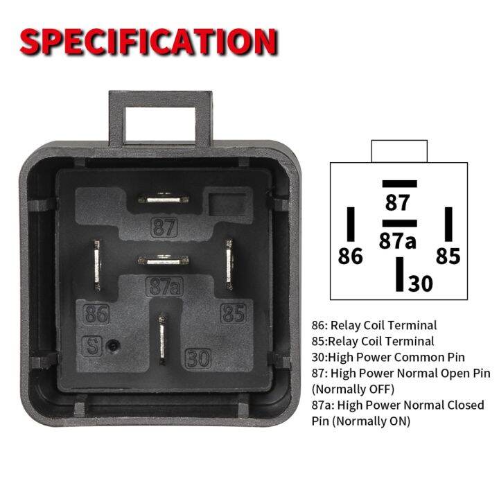 รีเลย์12-v-พร้อมสายรัดรีเลย์กันน้ำ12-v-30-40-amp-5-pin-spdt-14-awg-dc-12โวลต์ชุดซ็อกเก็ตรีเลย์สไตล์บอชสำหรับยานยนต์