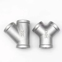 304 Stainless Steel Y-way Internal Thread 45 Degree Inclined Tee Internal Thread Three-way Three-way Interface One-thirds Pipes Pipe Fittings Accessor