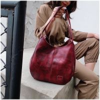 Vintage PU Leather Women Bag Designer Large Capacity Ladies Hand Bags Tote