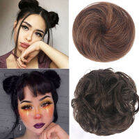 ผู้หญิงLady CurlyคลิปผมBunวิกผมปลอมMessyวิกมวยผมสตรีที่ยืดผมHairpiece ClawผมBun