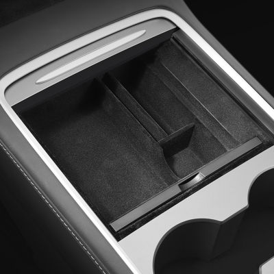 3ชิ้นสำหรับ Tesla รุ่น3 2021ที่เท้าแขนกลางกล่องเก็บของ Y กล่องซ่อนถ้วยที่วางอุปกรณ์ตกแต่งภายใน
