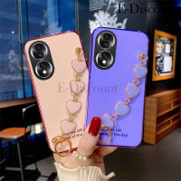 เคสโทรศัพท์ใหม่สำหรับ Honor 90 Pro เคสรักสร้อยข้อมือป้องกันการตกป้องกันลายนิ้วมือแฟชั่นซิลิโคนนิ่มสำหรับ Honor 90