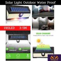 Solar light wall outdoor water proof 190 LED  ไฟติดผนังโซล่าเซลล์ โซลาเซลล์ ไฟสปอตไลท์  โคมไฟพลังงานแสงอาทิตย์