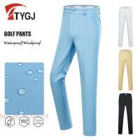 TTYGJ Men Business Straight Trousers Waterproof Golf Pants Spring Male Breathable Casual Elastic Waistband Bottoms XS-2XL