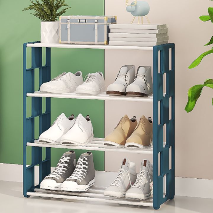 ชั้นวางรองเท้า4ชั้น-ชั้นว่างรองเท้า-shoe-rack-ที่วางรองเท้า-พลาสติกแบบหนา-โครงสร้างแข็งแรง-ใส่ได้ชั้นละ-2-3-คู่-xln0534