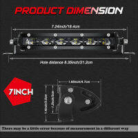 Haolide 7 14 20 6d แท่ง Led แถวเดียว Ultra Slimspot Flood Combo ออฟโร้ด Suv เรือ Atv ทำงาน4x4