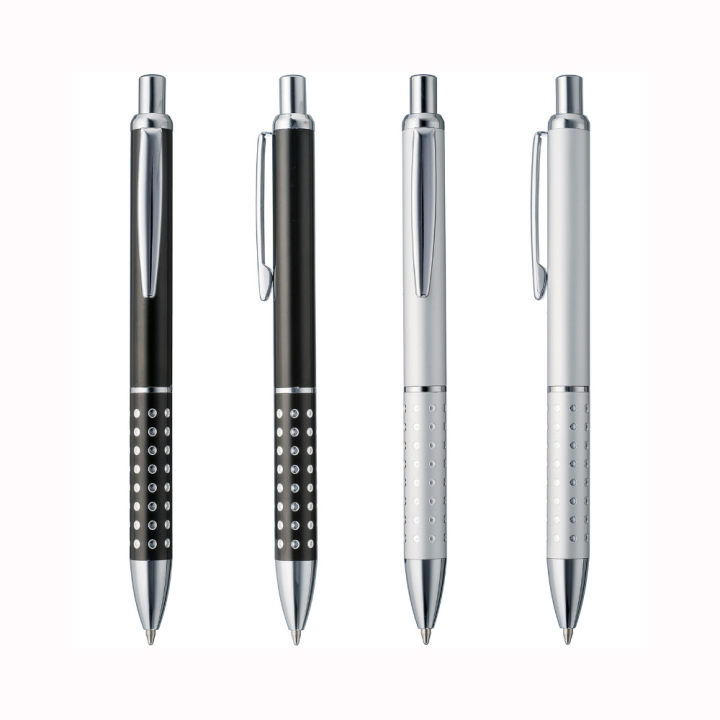 lot-50pcs-cheap-metal-ball-pen-aluminium-dot-grasp-free-laser-engraved-company-logo-amp-text-customized-promotional-event-gift