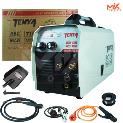 TENYA ตู้เชื่อมไฟ้ฟ้า เครื่องเชื่อมไฟฟ้า MMA/MIG-450 รุ่นไม่ใช้แก๊ส 2 ระบบ ใช้ได้ทั้งไฟฟ้าและมิก มาพร้อมลวดฟลักซ์คอร์และอุปกรณ์ครบชุด