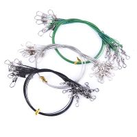 10Pcs/lot 24cm Steel Wire Leader With Swivel Fishing Accessory Lead core Leash Fishing Line 3 Colors