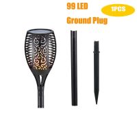 Ground plug 1 PCS 99 LED Solar Flame Torch Light Flickering USB Rechargeable Garden Decor Lawn Lamp IP65 Waterproof Outdoor Landscape Lighting