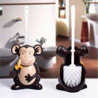 ♣♦ Creative Cute Monkey Toilet Brush Holder Set Resin Base Home Hotel Bathroom Cleaning Tool Decoration Ornament