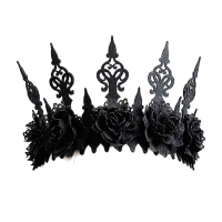 Dark wind black crown headband Halloween headdress, used for prom party masquerade.