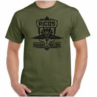 เสื้อยืดลําลอง สําหรับผู้ชาย แขนสั้น คอกลม พิมพ์ลาย Starship Troopers Ricos Roughnecks สไตล์คลาสสิก