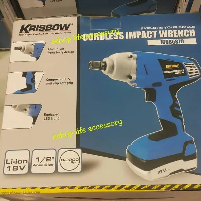 KRISBOW CORDLESS IMPACT WRENCH/alat buka mur baut wireless tanpa kabel