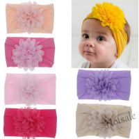 【hot sale】☃ C05 Baby Girls Nylon Headband Chiffon Flower Hair Band Elastic Soft Hair Accessories for Kids Toddlers