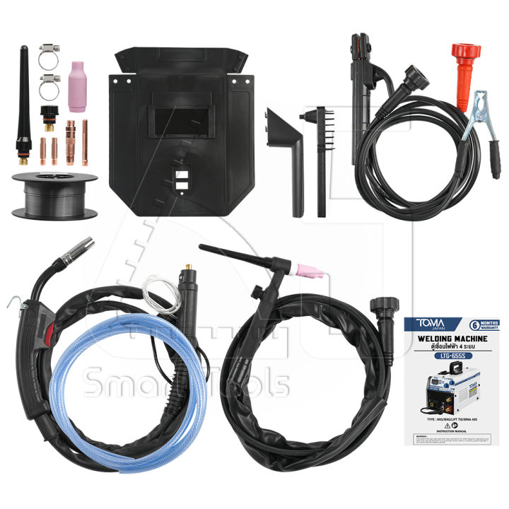 toma-japan-ตู้เชื่อม-mig-ตู้เชื่อมไฟฟ้า-4-ระบบ-4-in-1-รุ่น-ltg-655s-มีหน้าจอแสดงกระแสไฟ-เครื่องเชื่อม-ต่อแก๊ส-co2-ได้-เชื่อมสแตนเลส-พร้อมระบบ-flux-cored-mig-mag-tig-lift-และ-mma-แถมฟรี-ลวดเชื่อมฟลักซ์