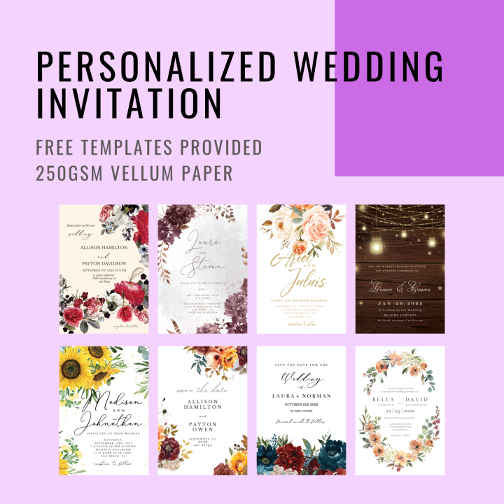 Personalized Wedding Invitation Cards, Invitation Card, 250GSM