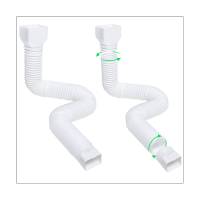 Upgrade Rain Gutter Downspout Extensions, 17In-59In Flexible Drain Downspout Extender,With 2 Connectors, (2 Packs)