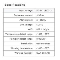 2X Tuya WiFi Temperature Humidity Sensor Smart Home Meter Indoor Hygrometer Smart Life App Control