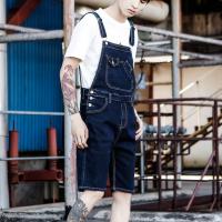 Denim Shorts For Men Japanese Denim Overalls Shorts Male Summer Hole Denim Bib Korean Suspenders Size S-5XL