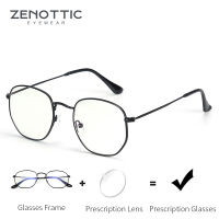 ZENOTTIC Prescription Progressive แว่นตากรอบผู้หญิงผู้ชายสายตาสั้น Anti Blue Light แว่นตา Photochromic แว่นตา