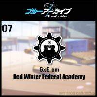 07สติกเกอร์โลโก้เกม BlueArchive-Red Winter Federal Academy ตกแต่งมือถือ รถยนต์ มอเตอร์ไซค์ laptop computer งานพิมพ์