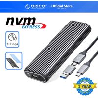 Orico เคสอลูมิเนียม M2 NVMe SSD Enclosure 10Gbps PCIe Type C M.2 SSD Case NVMe M Key Solid State Drive Case รองรับ Dual NVMe Protocol (AM2C3)