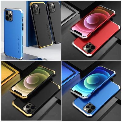 Shockproof Armor Aluminum Metal Case Compatible For iPhone 11 12 Pro MAX X XS XR 6 6S 7 8 Plus Color Bumper Matte Plastic Back Cover Camera Protective Phone Cover For iphone SE 2